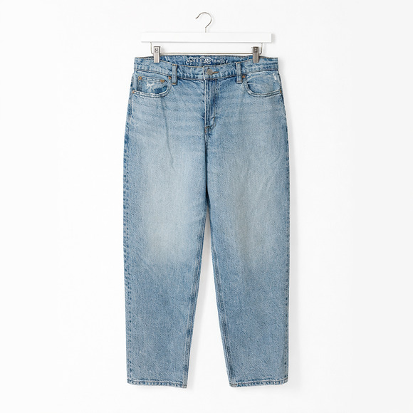 American Eagle Barrel Jeans Size 8 Regular Light Wash High Rise Relaxed Tapered - Picture 3 of 8